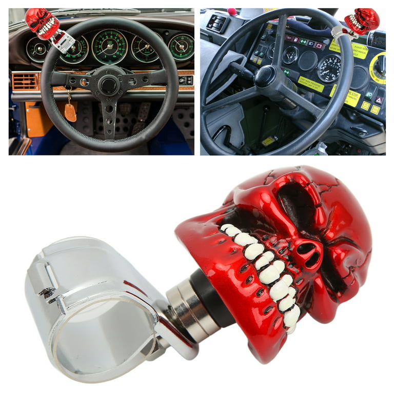 EZSPTO Spinner Suicide Power Handle,Skull Steering Wheel Knob,Skull Steering  Wheel Knob Spinner Suicide Power Handle for Cars Trucks Tractors Boats 