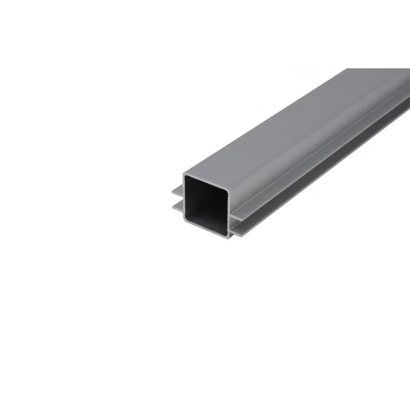 EZTube 100-270 2-Way I-Slotted Captive Fin Square Aluminum Extrusion, 1/4 Panel, 94" x 1" x 1" Rail