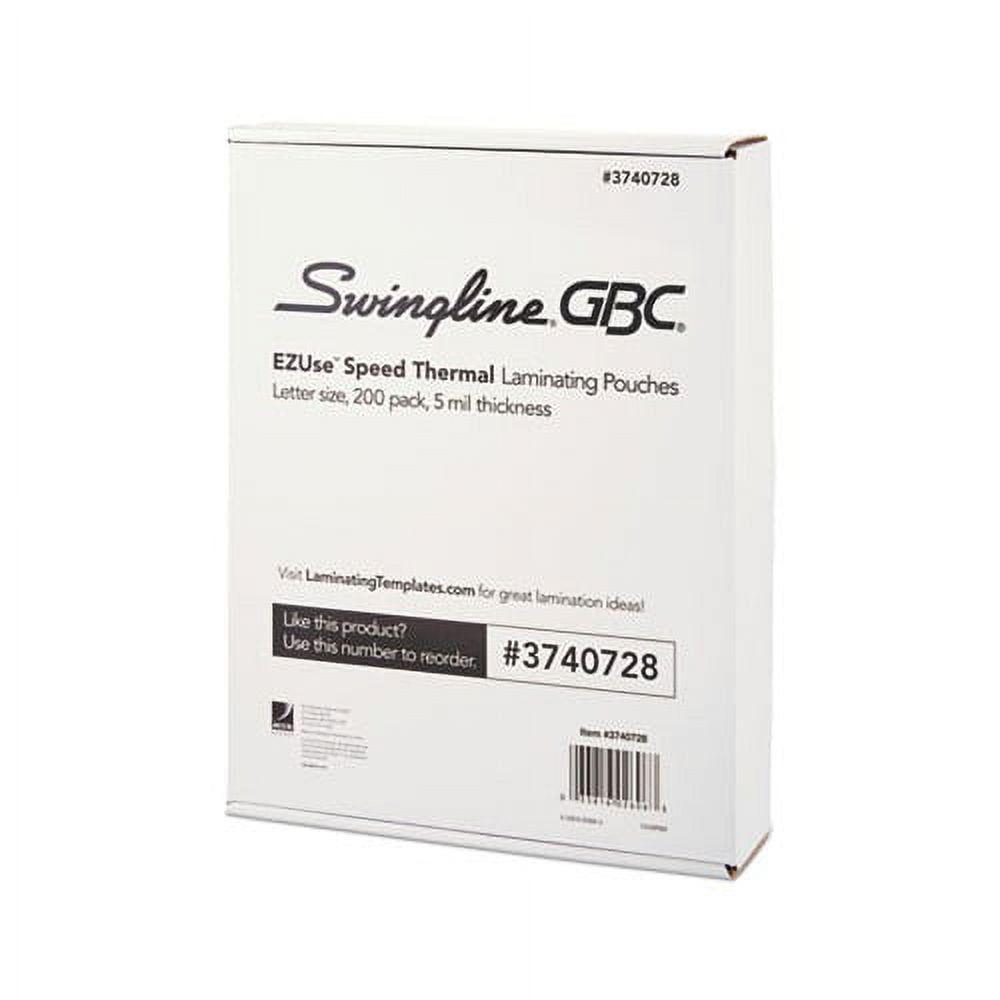 EZUse Thermal Laminating Pouches 5 mil, 9" x 11.5", Gloss Clear, 200/Pack
