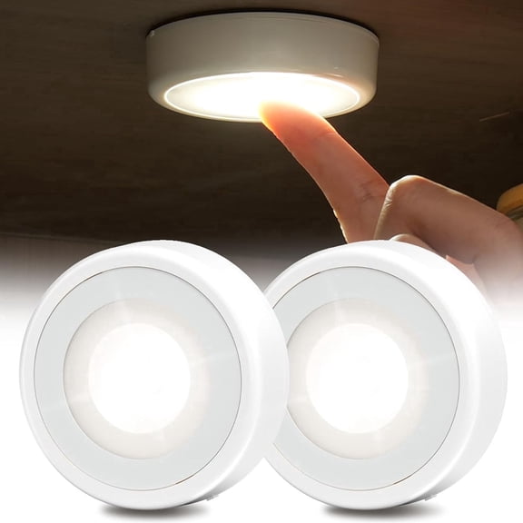 EZVALO 2 Pack Rechargeable LED Puck Lights, 3 Color Temps & Dimmable 2.5'' Mini Under Cabinet Lighting, Wireless Touch Tap Stick-On Lights for Kitchen, Closet