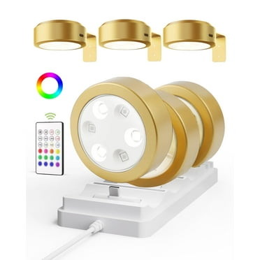 EZVALO 6 Packs Rechargeable Picture Light with Charging Station, 2 Color Temps, Gold