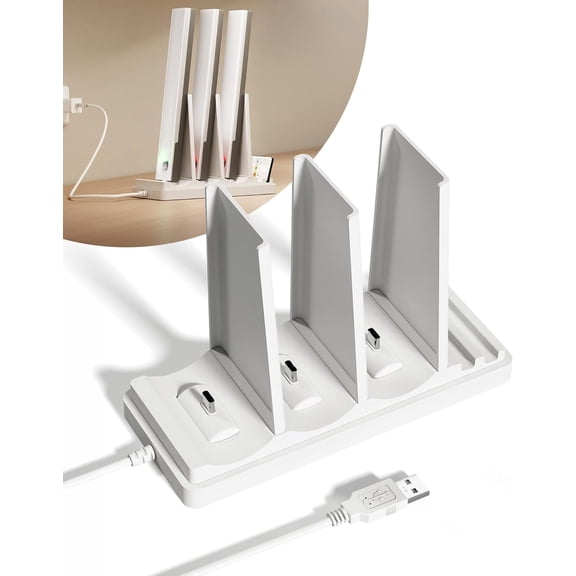 EZVALO Under Cabinet Lighting Charging Station with 3 USB-C Ports, Base for Rechargeable Motion Sensor Light Indoor, Efficient & Space-Saving(Adapter Not Included)