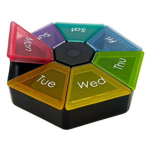 Ezy Dose Weekly 7 Sided Pill Planner, Assorted, 1 Ea