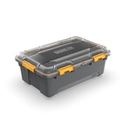 Ezy Storage Bunker Pro Medium Gasket Tote 11.9, IP68 Waterproof Plastic Bin with Lid and Latches, Gray