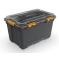 thumbnail image 1 of Ezy Storage 19.8 Gallon Large Gasket Tote, IP68 WaterProof Plastic Storage Bin with Lid, Gasket Seal and Durable Latches, Gray, 1 of 18