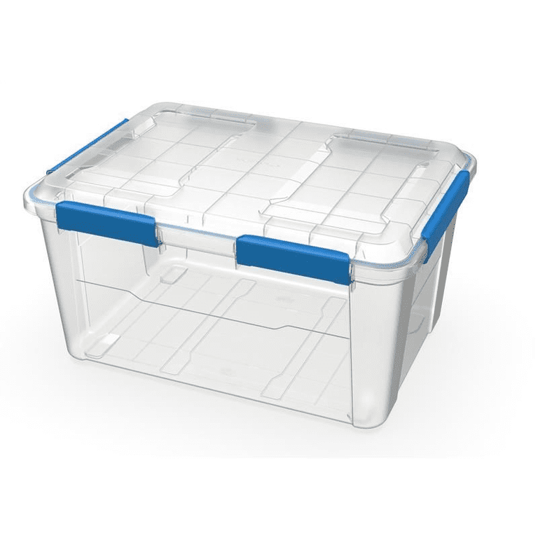 Ezy Storage 34 Quart Medium Gasket Tote, IP68 WaterProof Clear