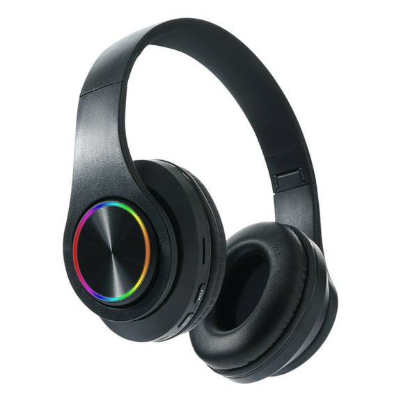 EZYNGT Wireless Bluetooth Headphones, Colorful LED Lights Comfort Over Ear Foldable Headset On Clearance