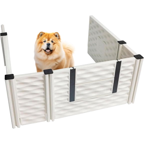 EZclassic Whelping Box 3-Wall Add-On Room, 38x38" Puppy Playpen Extension, Portable Dog Fence for Indoor Whelping, Easy Assembly