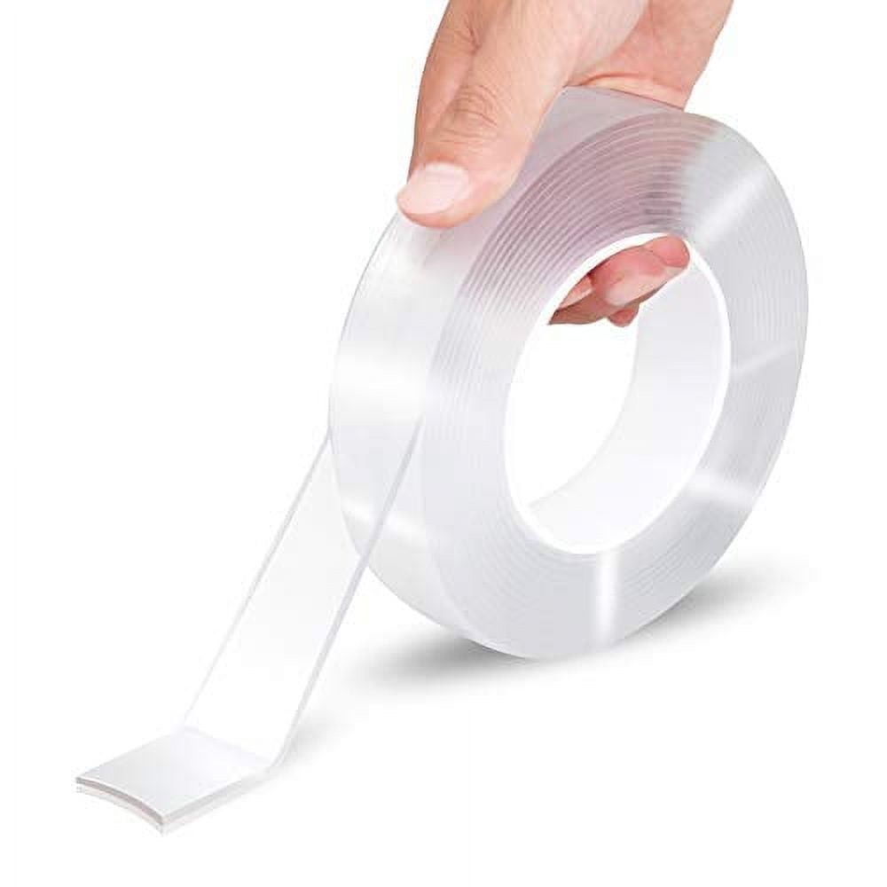 Ezlifego Double Sided Tape Heavy Duty(16.5FT/5M),Multipurpose Wall Tape Adhesive Strips Removable Mounting Tape Reusable Strong Sticky Transparent