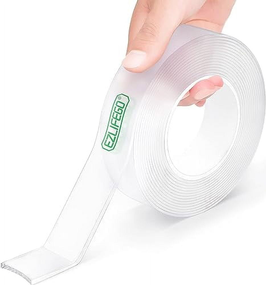 EZlifego Double Sided Tape Heavy Duty Multipurpose Removable Mounting Tape Adhesive Grip reusable Strong Sticky Wall Tape Strips Transparent Tape POS