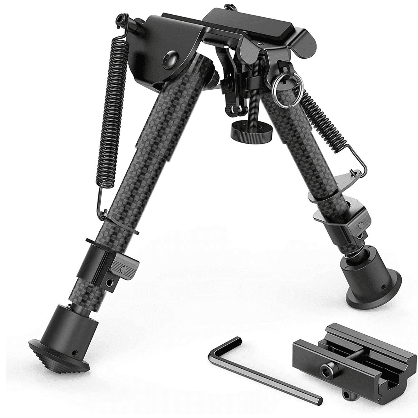EZshoot 69 Inches Carbon Fiber Bipod Picatinny Bipod with Adapter