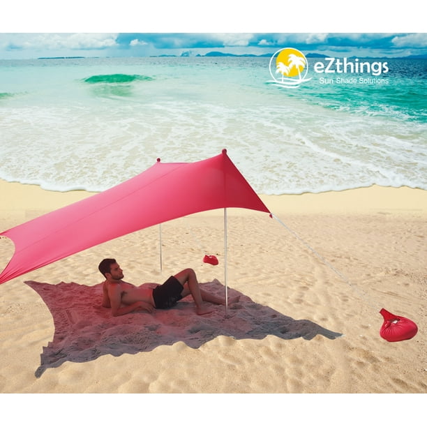 EZthings Sun shade Protection Beach Tents Lightweight Tent Canopy with Sandbag Anchors Royal Blue 8.2 ft x 5 ft 5.4 ft Tall