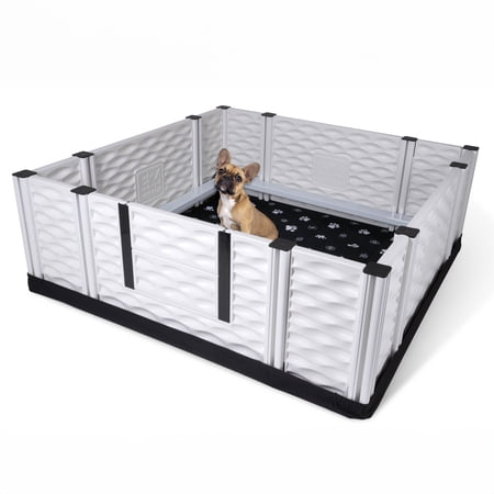 EZwhelp EZclassic 48"x48"x18" Large Padded Dog Whelping Box with Rails, Puppy Whelping Supplies, Black Pad