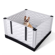 EZwhelp EZclassic Small Padded Dog Whelping Box with Rails, Puppy Whelping Supplies, 28" x 28", Gray