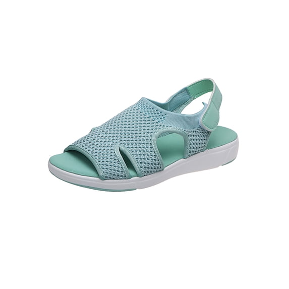 Lacyhop Women Sandals Sport Mesh Breathable Open Toe Hiking Sandals Comfortable Walking Shoes Green;US 11