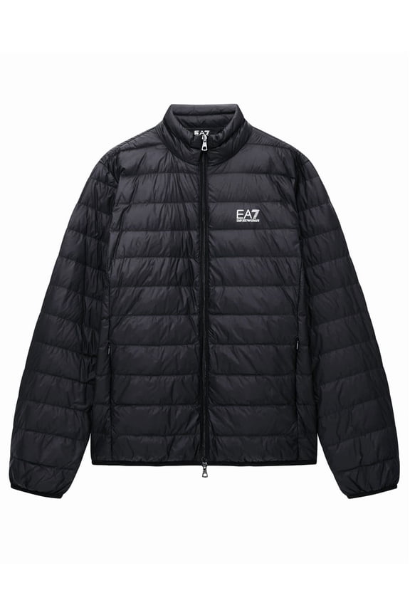 Packable Lightweight Puffer Jacket With Horizontal Quilting And Contrast Detail (Men's)