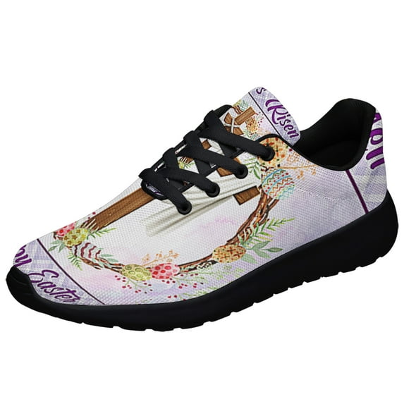 EaStr Cross Happy EaStr He Is Risen Shoes Sneakers Black Size 6