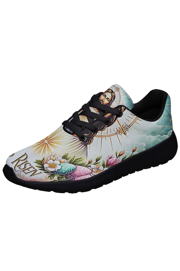 EaStr Day Jesus ChriStHe Is Risen EaStr Eggs Shoes Sneakers Black Size 5