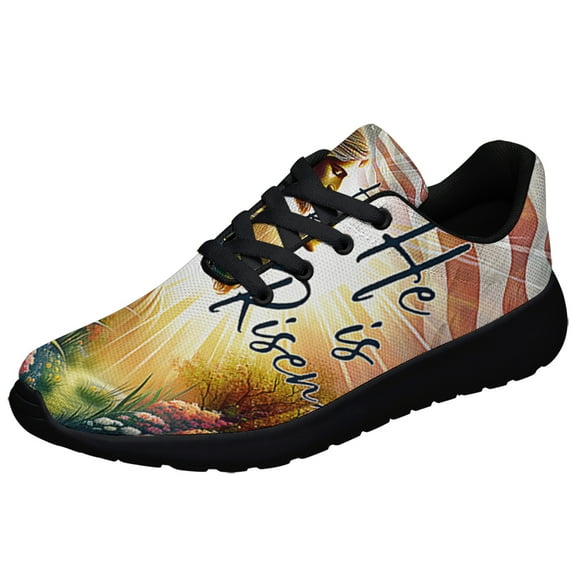 EaStr Day Jesus He Is Risen Shoes Sneakers Black Size 9