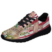 EaStr Rabbit Bunny He Is Risen EaStr Day American flag Shoes Sneakers Black Size 5