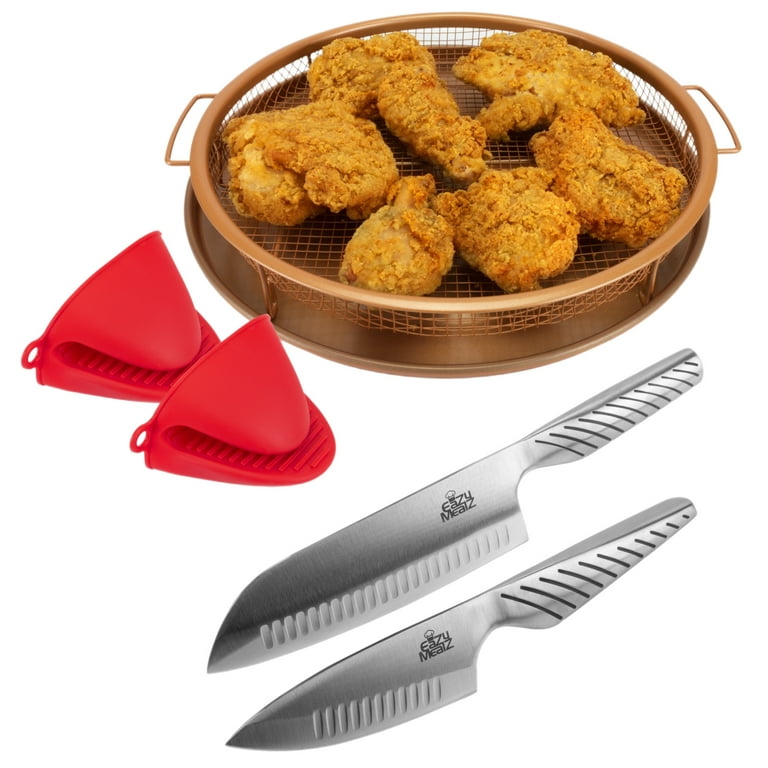 Eazy Mealz Crisping Basket & Tray Set | Air Fry Crisper | Copper