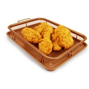 EaZy MealZ Non-Stick Air Fryer Crisper Basket and Tray Set, Copper