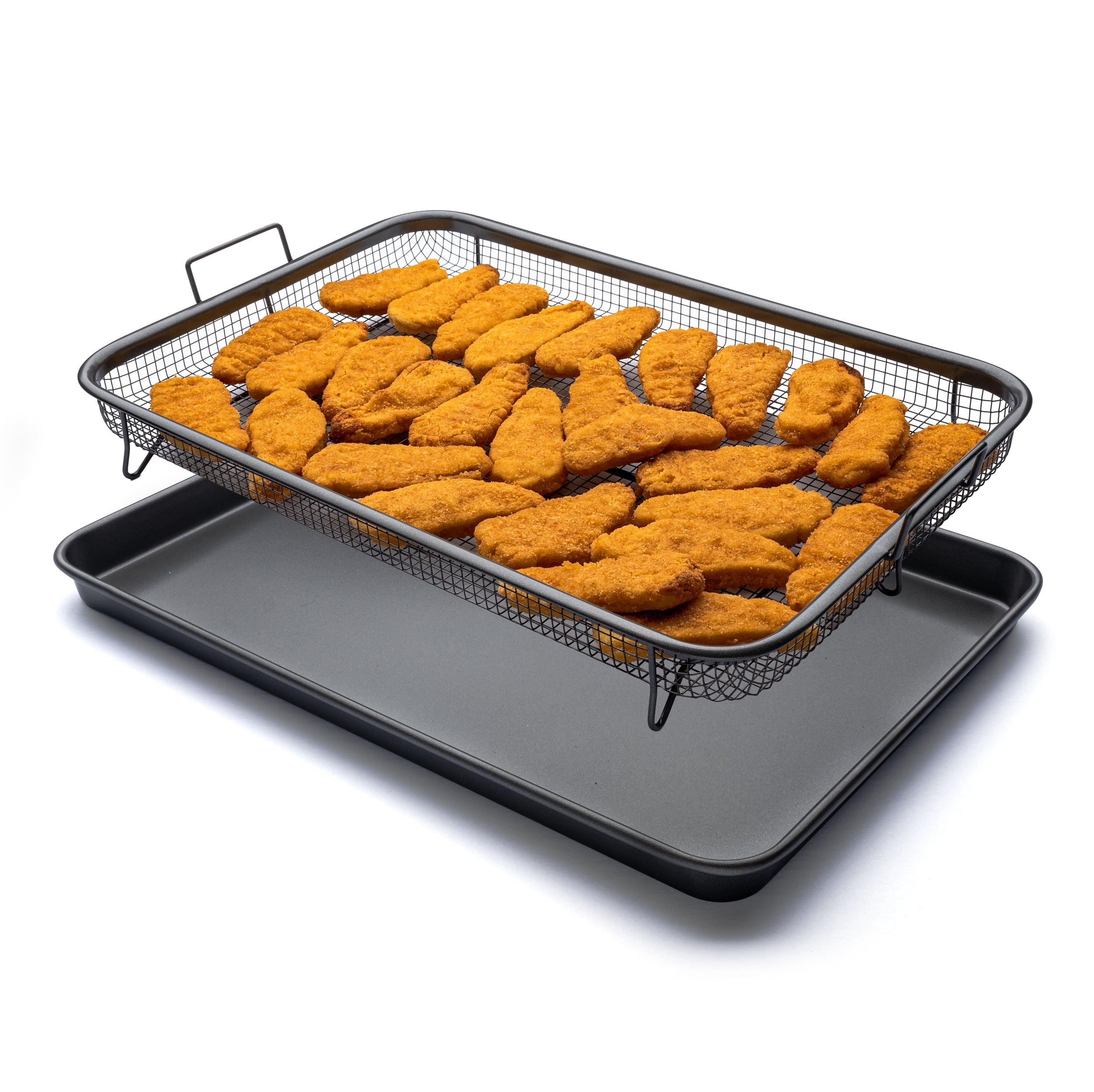 EaZy MealZ XL Air Fry Crisper Basket & Tray Nonstick Set, 12.5" x 17.5