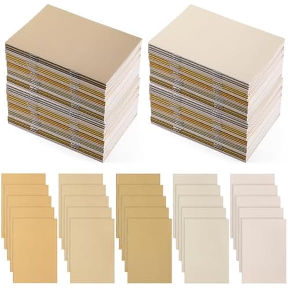 Eaasty 50 Pcs Mini Notebooks Bulk Small Pocket Notepads Journals Lined Paper Gradual Cover Paper for Coworkers Nurse Teacher Employee Office Social Worker (Yellow)