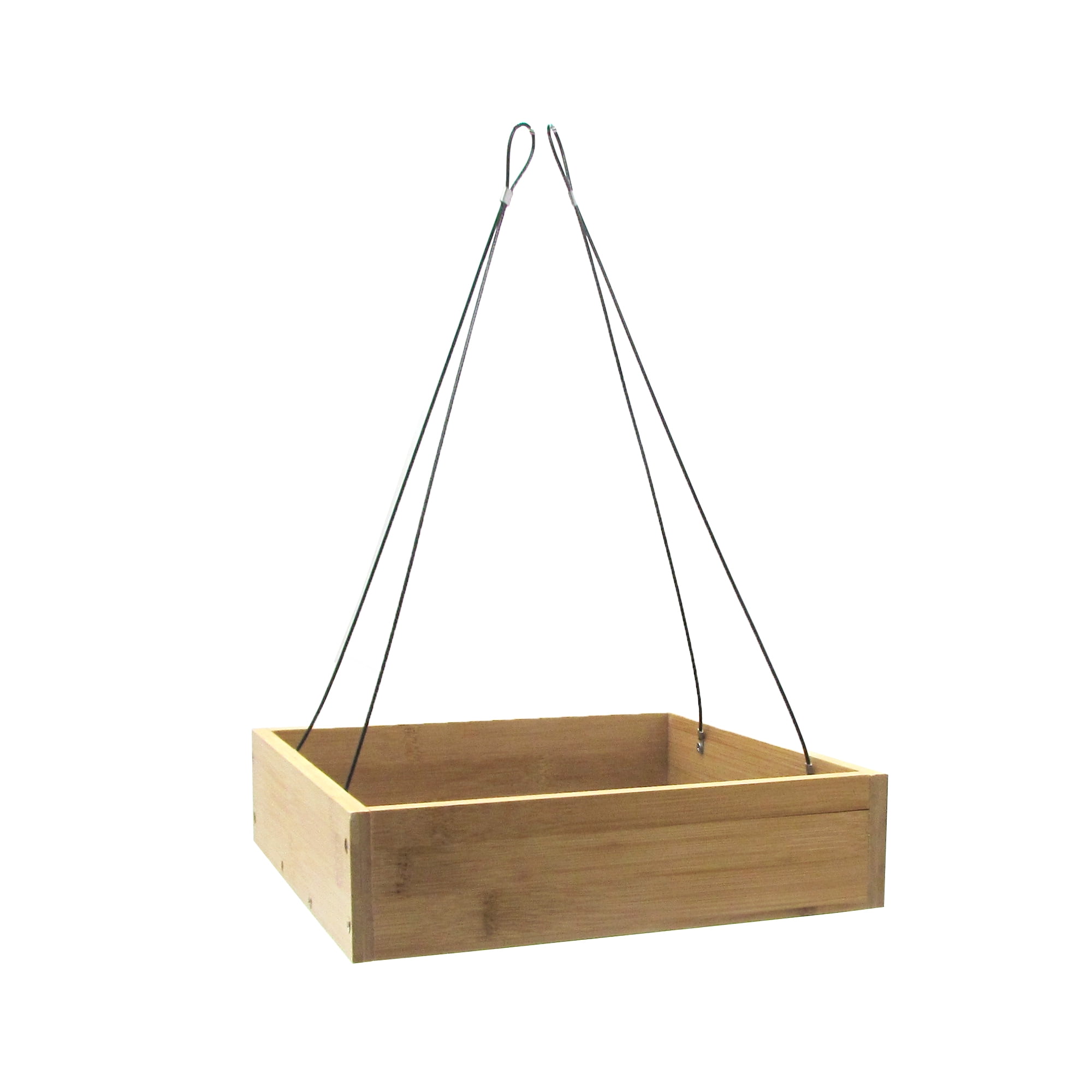 Eactive Premium Cedar Platform Tray Bird Feeder with Removable Rust-Free Tray and Cable, all Season Bird Feeder