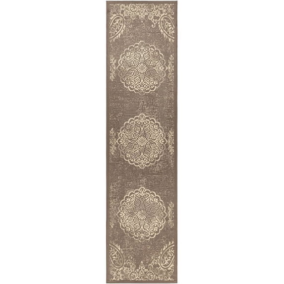 Eagean EAG-2362 2'7" x 10' Rug in Dark Brown and Wheat