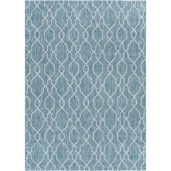 Eagean Machine Woven Area Rug - Aqua - 5'3" x 7'7"