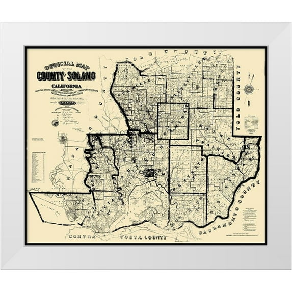 Eager 31x26 White Modern Wood Framed Museum Art Print Titled - Solano California Landowner - Eager 1890