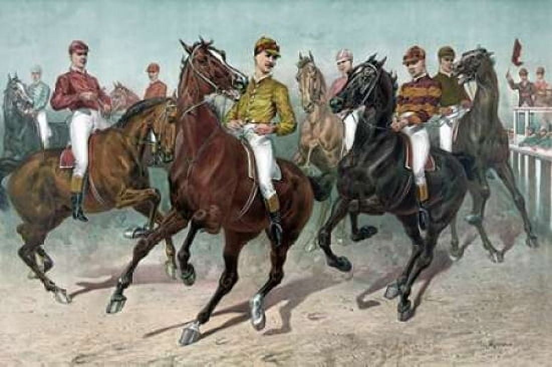 Eager for the race Canvas Art - Currier and Ives (24 x 36)