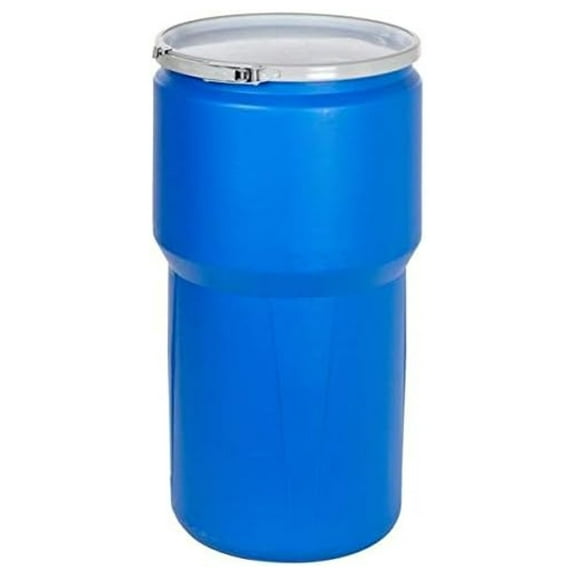 Eagle 1610MB 14 Gallon Blue Transport Drum - Open Head Polyethylene Drum with Lever Lock - Hazardous Material Container
