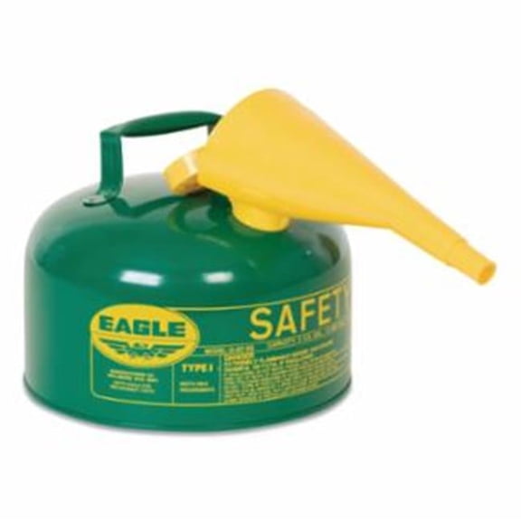 Eagle 258-UI25FSG 2.5 gal Type 1 Safety Can with Funnel, Green