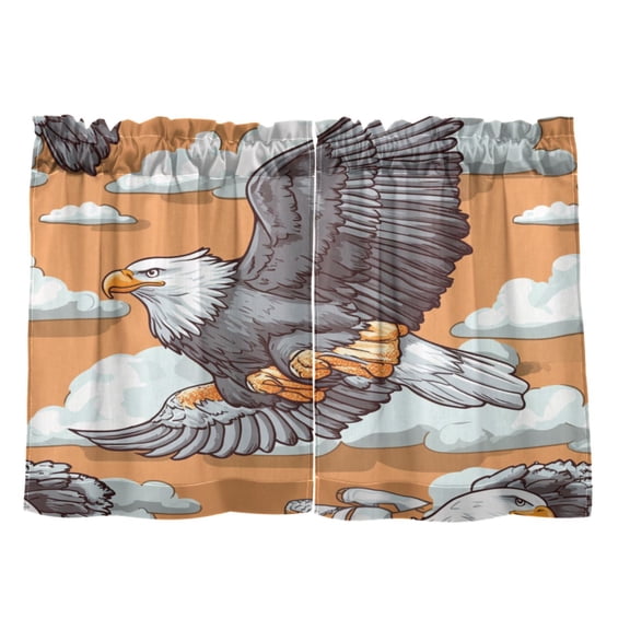 Eagle 27"x24" Linen Look Cafe Curtain Set with Privacy and UV Protection