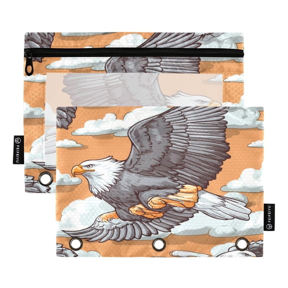Eagle 9.8x7.1in Water Resistant Binder Pouch, 3-Ring Compatible, Transparent Front