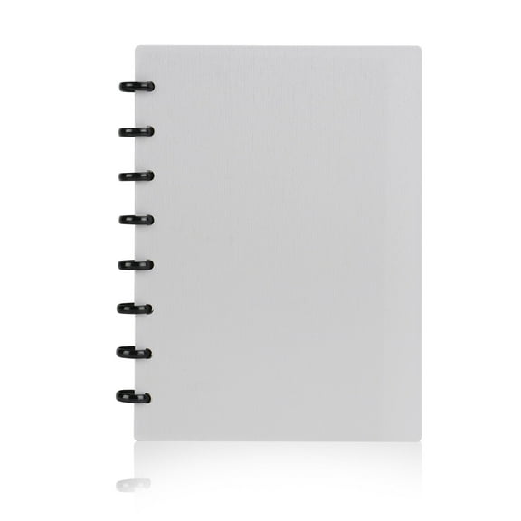 Eagle A5 Junior Discbound Notebook, Customizable Refillable Planner with Poly Cover, 8-Hole Punch, 60 Lined Pages, 1 Notebook Included,  Grey