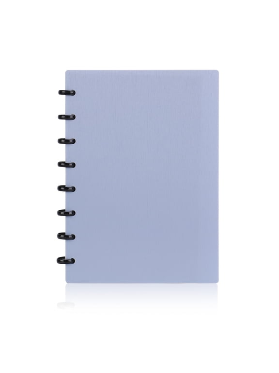 A5 Junior Discbound Notebook, Customizable Refillable Planner with Poly Cover, 8-Hole Punch, 60 Lined Pages, 1 Notebook Included, Light Blue