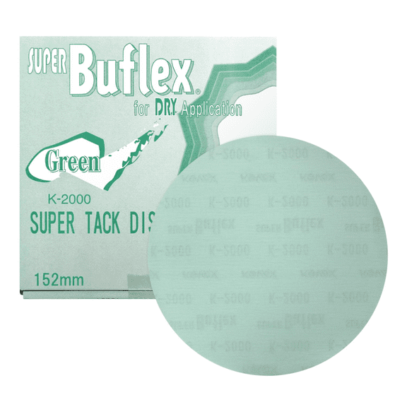 Eagle Abrasives, Inc. Super Buflex 193-1505, 6 in Disc 2000 Grit, Green, Dry, Hook and Loop, No Holes