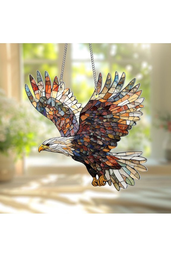 Eagle Acrylic Suncatcher Hanging Sign, Bald Eagle Window Hanging, Eagle Home Decor, Patriotic Eagle Suncatcher, Nation Pride, Wall Hanging