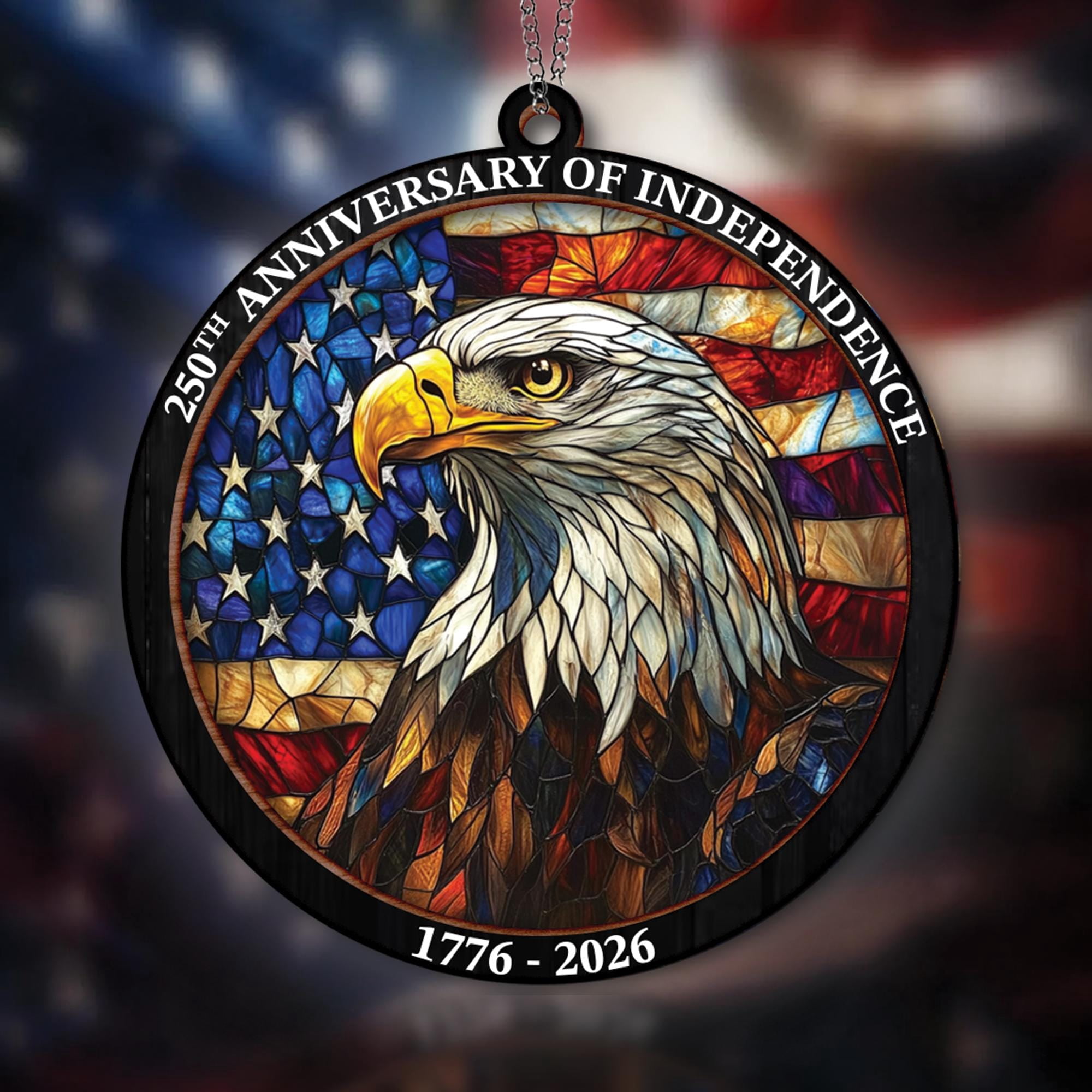 Eagle Acrylic Suncatcher Wood Window Hanging Car Ornaments America 250 ...