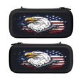 thumbnail image 1 of Eagle, America Flag Background, Carrying Case For Nintendo Switch & OLED Version, Eva Pouch Case for Console & Accessories with 10 Game Card Slot & Wristband, Black, 1 of 6