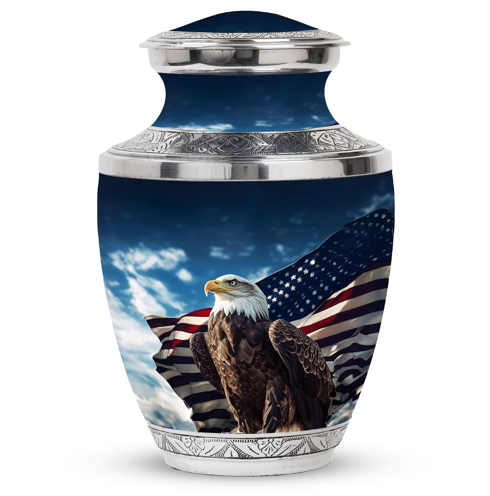 Personalized Nurse Or Doctor Cremation Urn - Engraved Adult Funeral Urn For Ashes, Holds Up To 200 Lbs, Made In USA, Deep Sea Blue