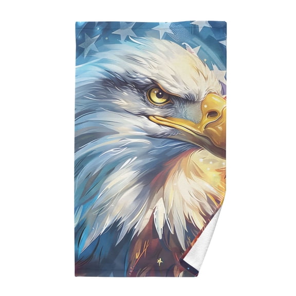 Eagle American Flag Bath Towel 100% Cotton Soft Thick High Absorbency Hand Face Towel Single Pack 16x28in