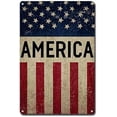 thumbnail image 1 of Eagle American Flag Metal Sign, Vintage Soaring Eagle Patriotic Art Print, 12x8 Inches, Backyard Garden Home Decor, Patriotic Eagle Flag Wall Art for Outdoor Garden Decor, 1 of 6