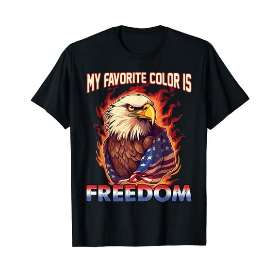 Eagle American Flag My Favorite Color Is Freedom Patriotic T-Shirt