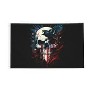 Eagle American Flag Skull Flag 3x5 Ft Outdoor Indoor With Grommet Garden Yard Banner Decorative Sign