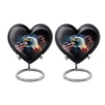 thumbnail image 1 of Eagle With American Flag Urns For Human Ashes, Mini Urns For Women Ashes, Heart Urns For Men, Decorative Urn For Mom Ashes, Funeral Urns For Ashes Adult Female, Heart Urn, Heart Urns 3", 2PCS, 1 of 5