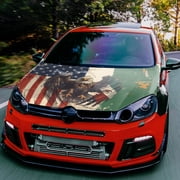 Eagle American And Mexican Flag for Car Hood Sticker All Weather Automotive Exterior Accessories Universal Fit Hood Stickers for Cars, Trucks, SUV, Vehicle Decoration, Suv Customization, Patriotic De